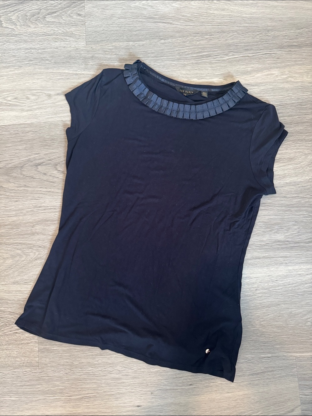 Ted Baker London Dark Blue Cap Sleeve Tee- TB sz 4